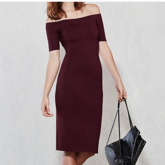 Reformation Dresses & Skirts - SOLD. Reformaton Burgundy Off Shoulder Dress